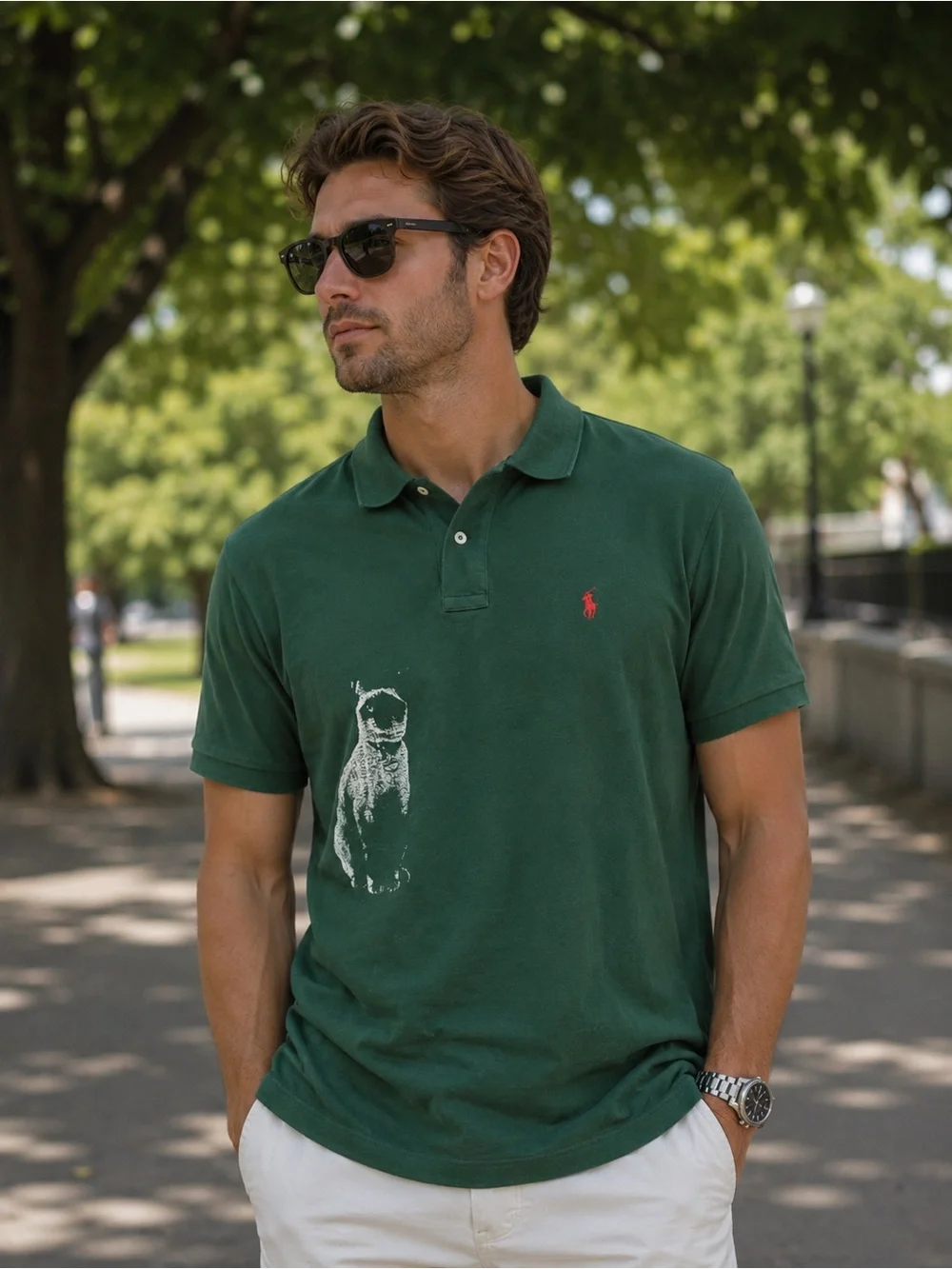 Polo Ralph Lauren Green Polo Shirt Short Sleeve Classic Fit Men’s 2XL